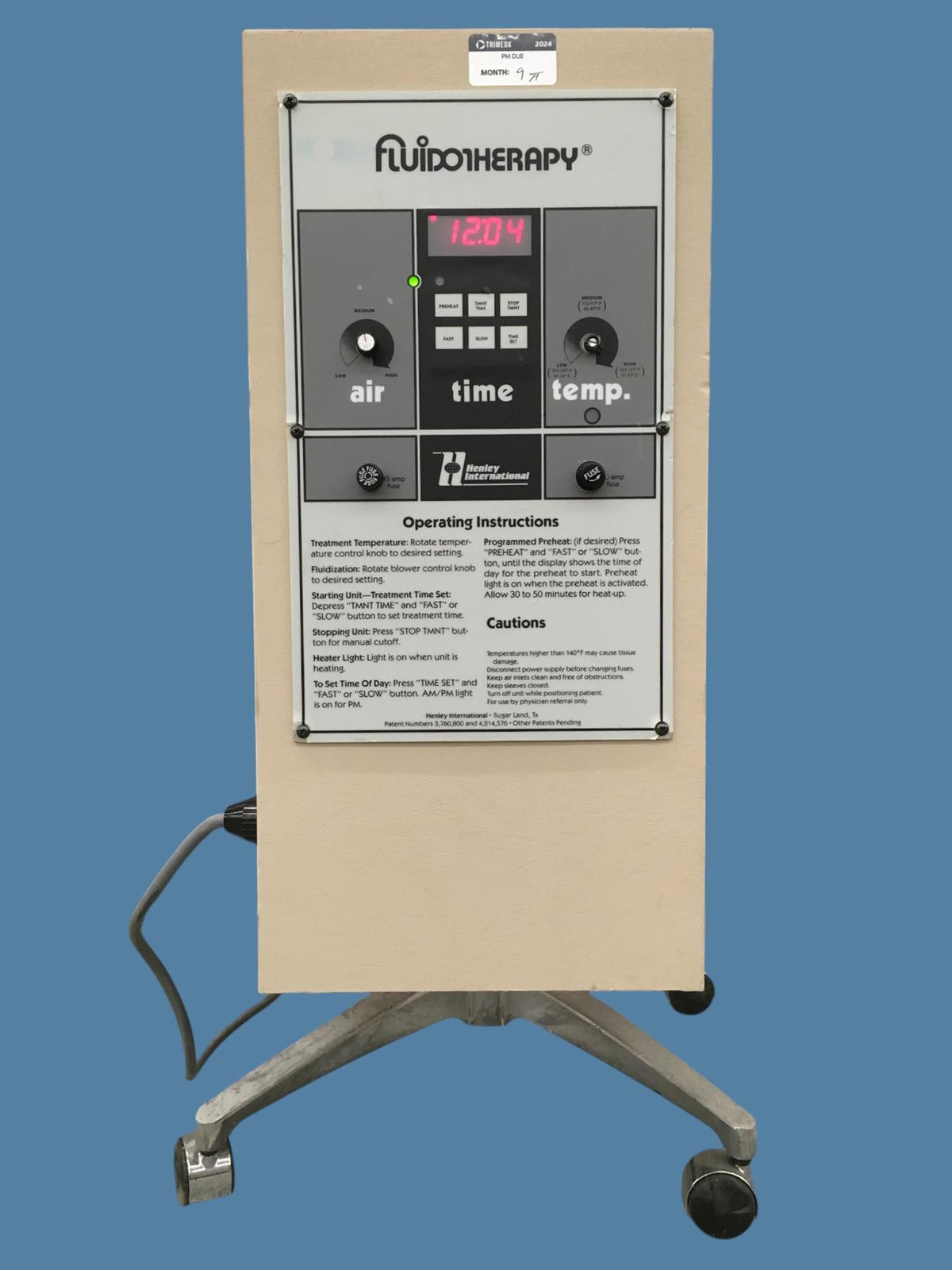 Henley Chattanooga Model 110 Fluidotherapy / Heat Therapy System