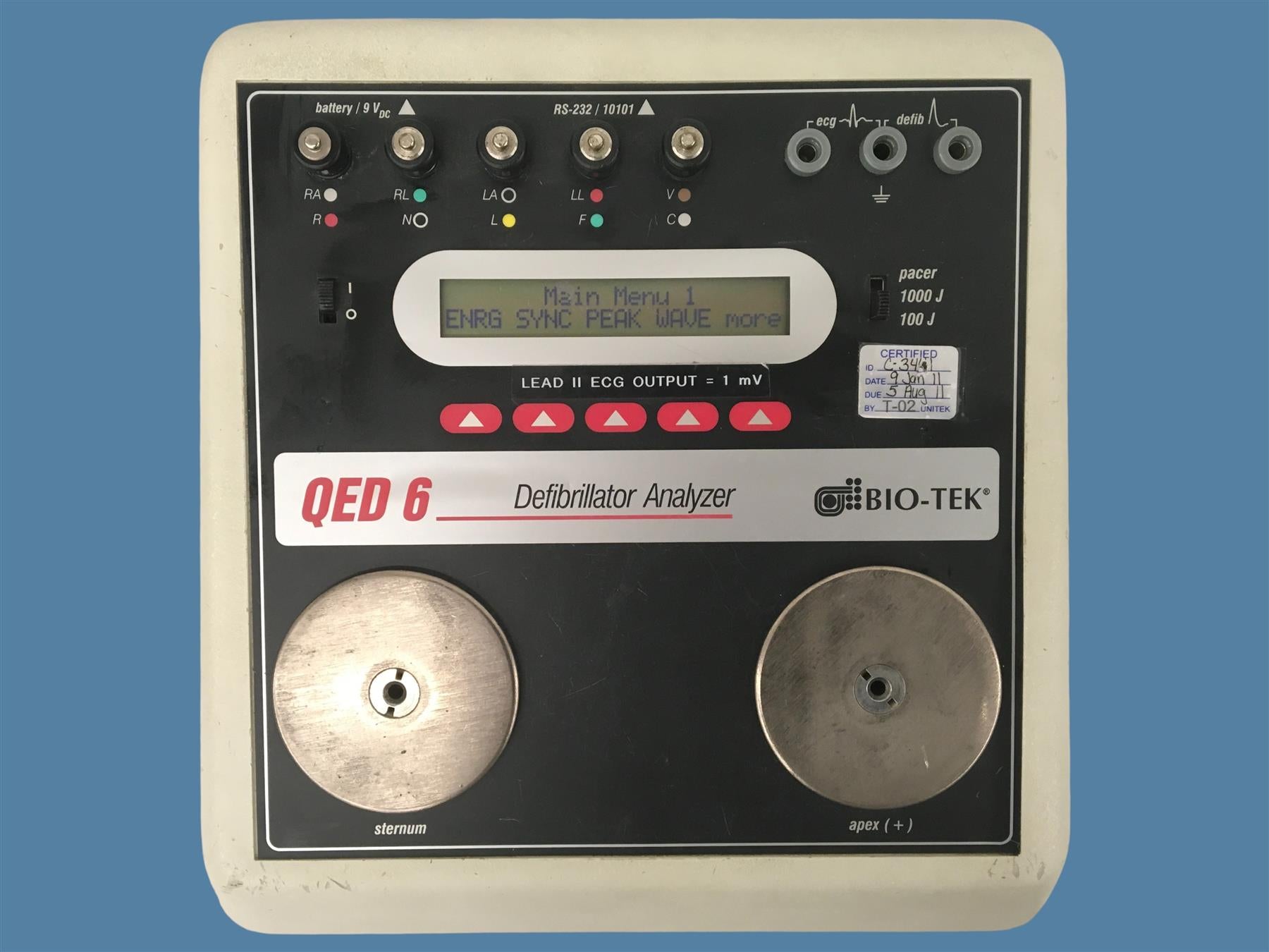 Bio-Tek Instruments QED 6H Defib Analyzer v2.07 - No Power/Paddle Adapters