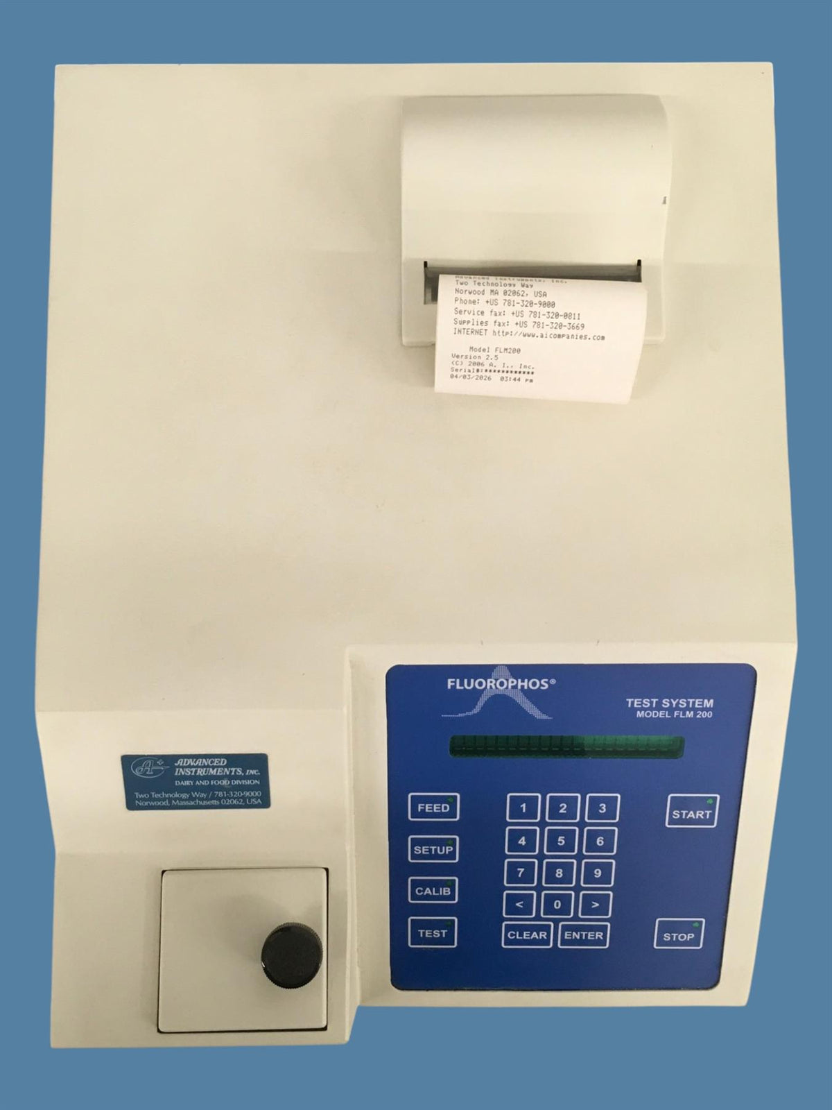 Advanced Instruments FLM-200 Fluorophos Test System v2.5