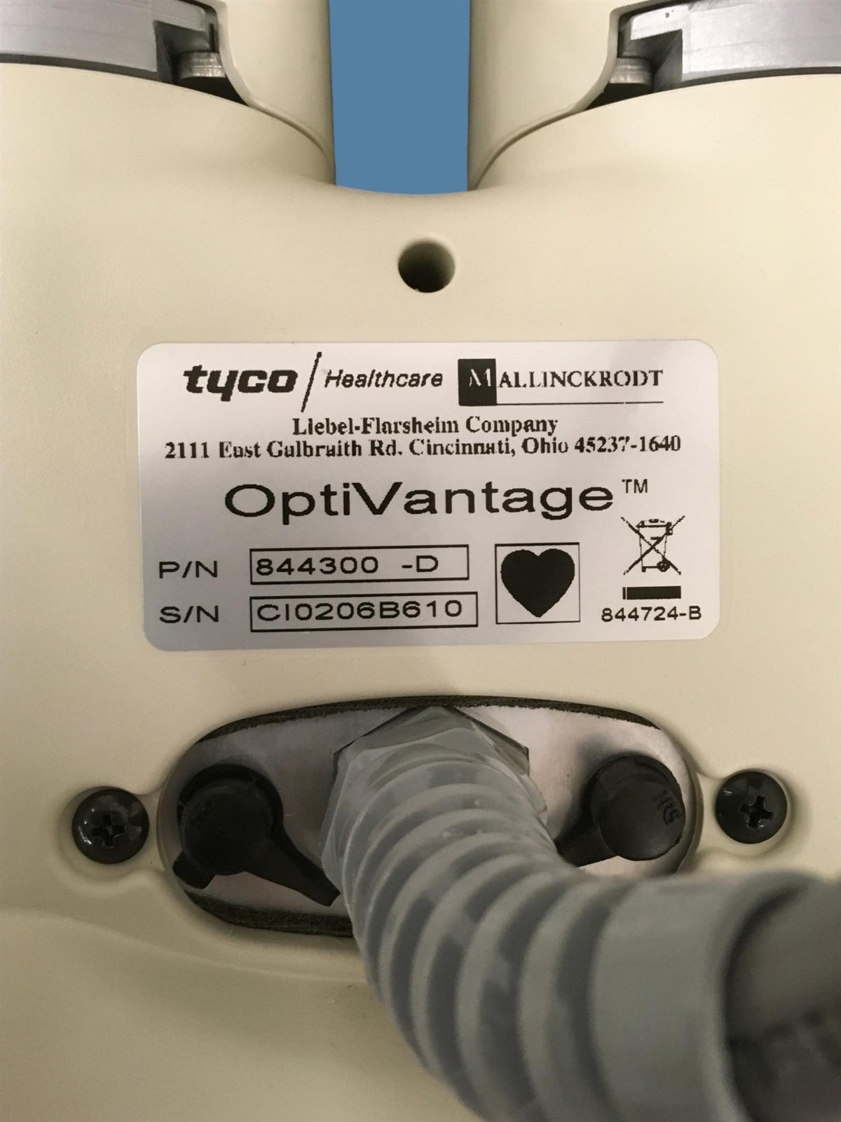 Tyco Mallinckrodt Optivantage DH CT Injector Head 844300-D (NO PRESSURE JACKETS)