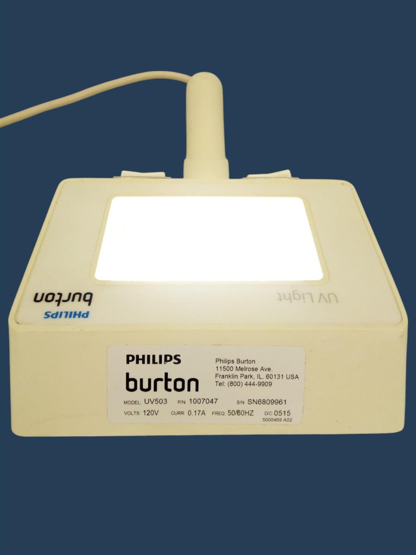 Philips Burton UV503 Ultraviolet Examination Light with Magnifier