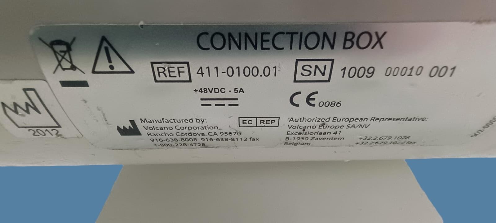 Philips Volcano 411-0100.01 Connection Box for IVUS w/ Hose & Mounting Plate