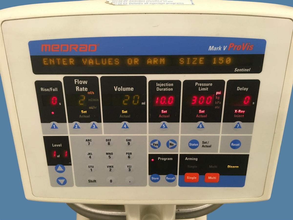 Medrad Mark V ProVis CT Injection System w/ PPD Cart, 4710-7 Head, PD Controller