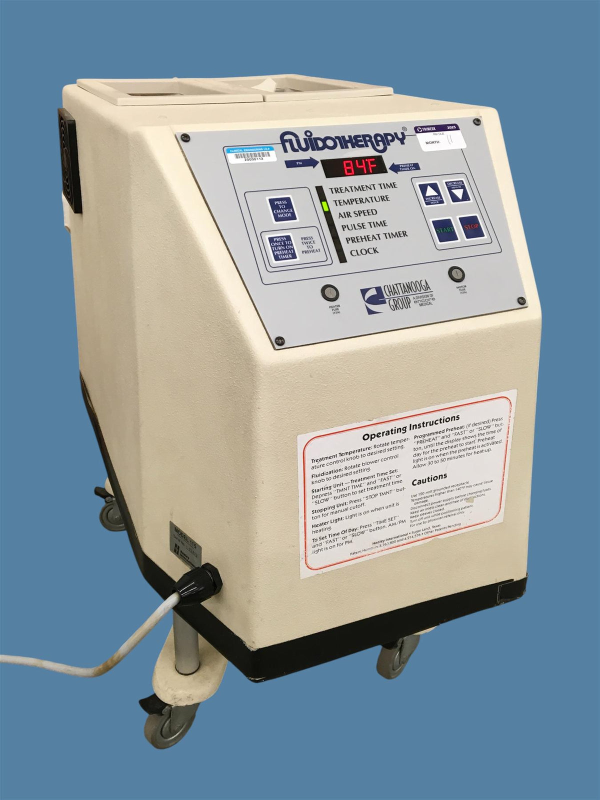 Henley Chattanooga Model 115 Double Extremity Fluidotherapy System
