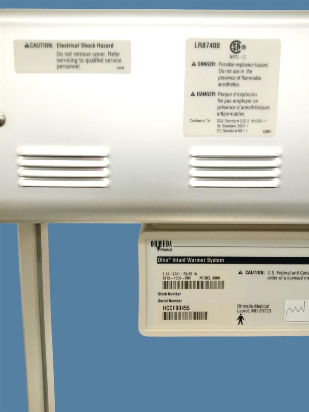Ohmeda Medical Ohio Infant Warmer System, Model 3000 - HCCF00455 - LR87400