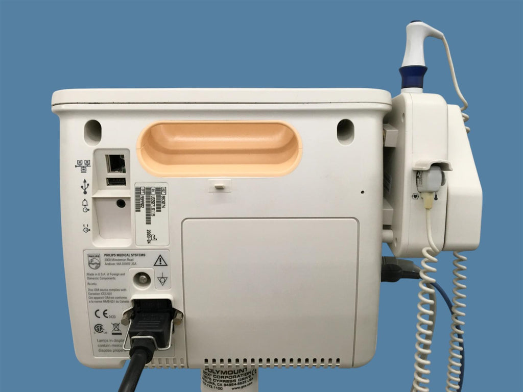 Philips SureSigns VS3 Vital Signs Monitor w/ Cart, Pulse/SpO2 Sensor, NIBP Hose