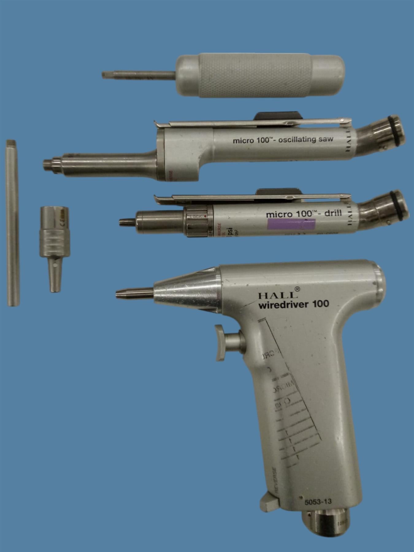 Zimmer Hall Wiredriver 100 w/ Case, Micro 100 Drill + Oscillating Saw, Hose, etc