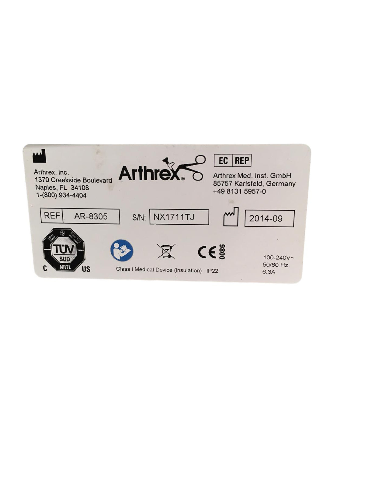 Arthrex Synergy Resection Shaver Console AR-8305