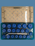 Zimmer Acetabular Gauge Set, 38-63mm w/ Handle & Case