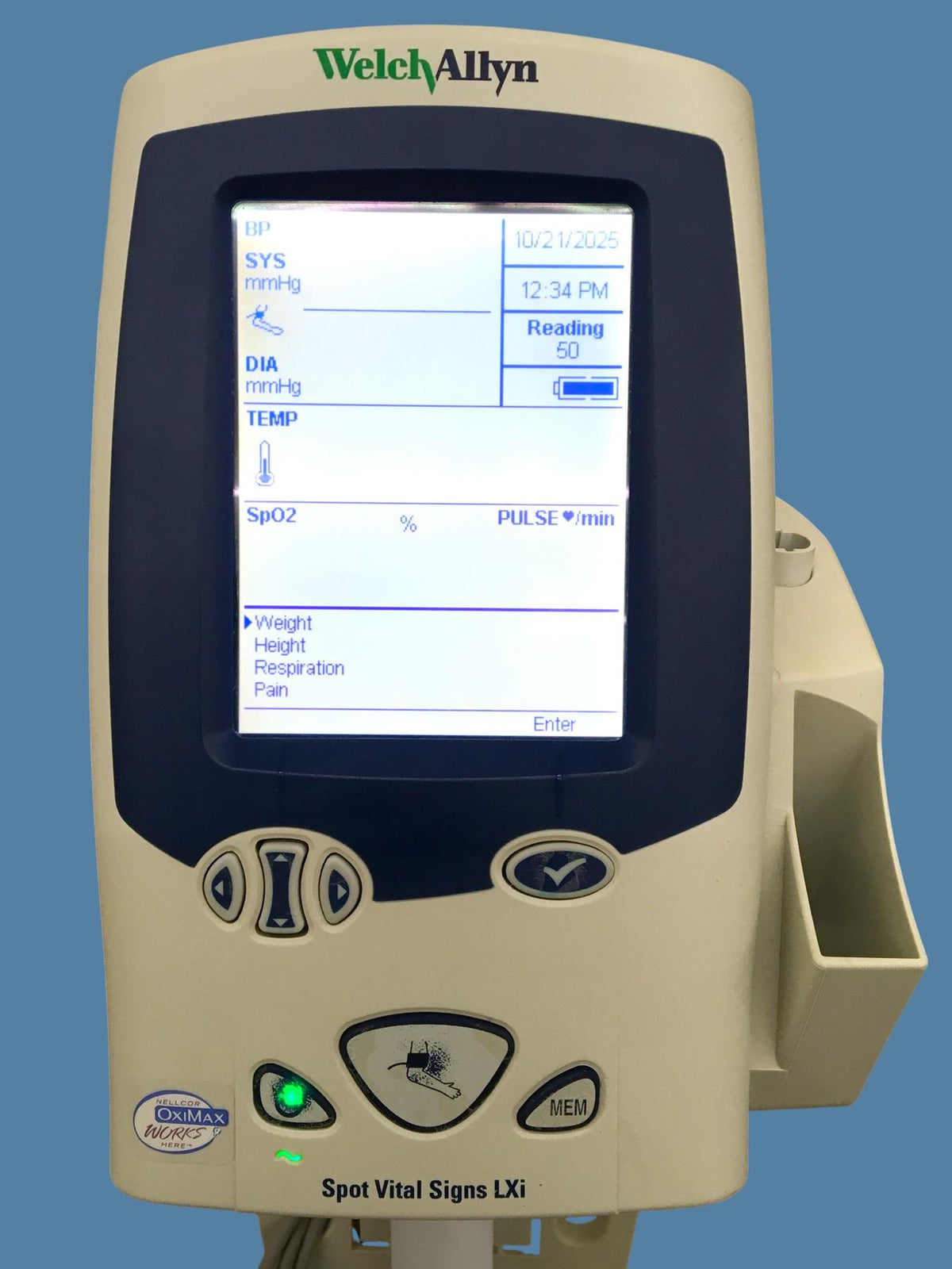 Welch Allyn Spot Vital Signs LXi 45NT0 w/ SureBP, Nellcor SpO2 & SureTemp Plus