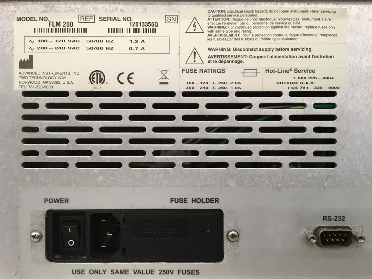 Advanced Instruments FLM-200 Fluorophos Test System v2.5