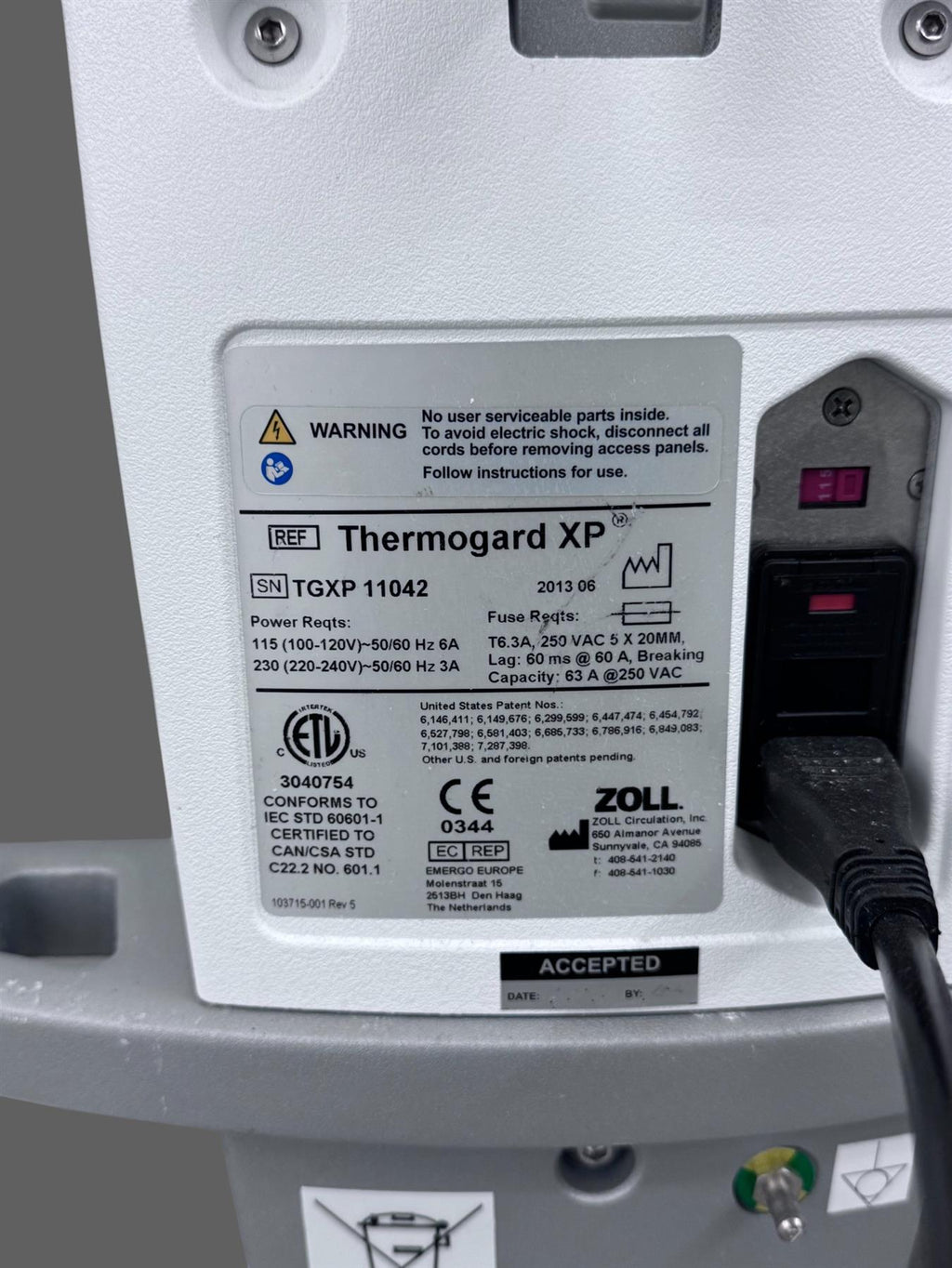 Zoll Thermogard XP Thermal Management System