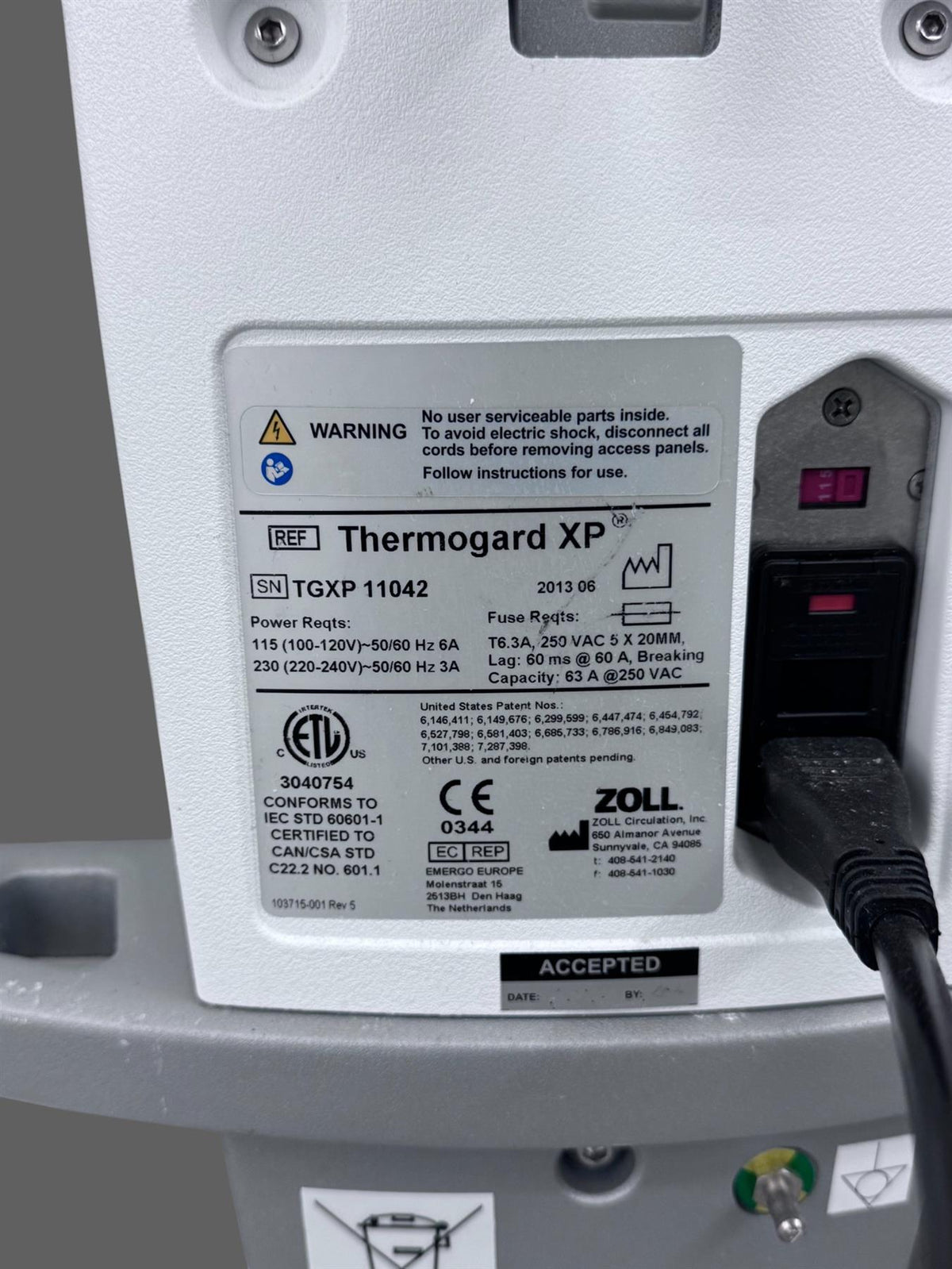 Zoll Thermogard XP Thermal Management System