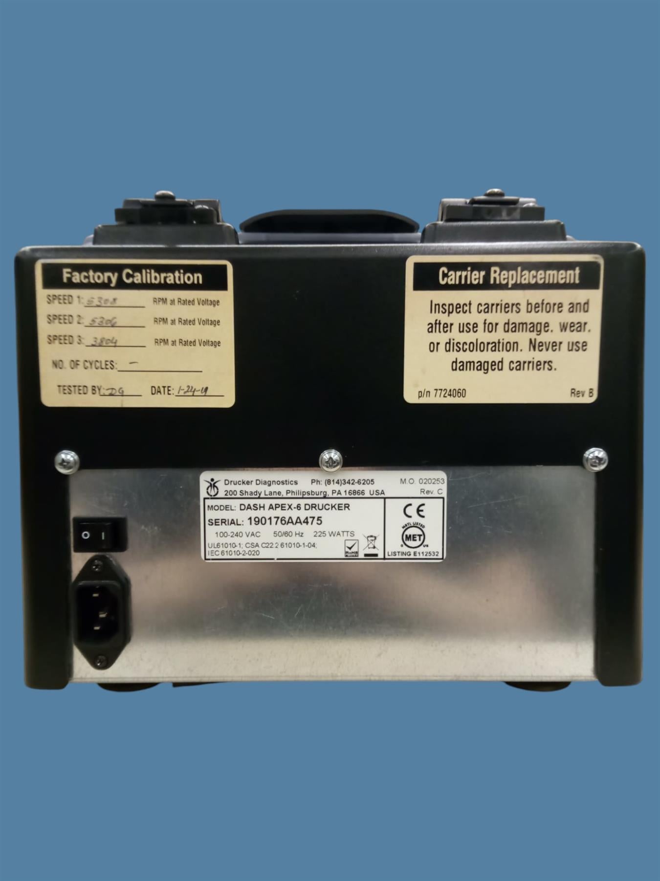 Drucker Diagnostics DASH Apex-6 Compact Stat Centrifuge (2019)