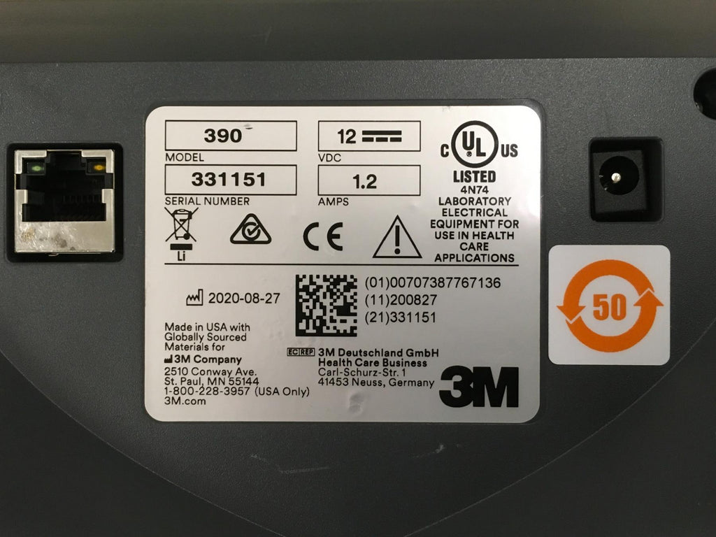3M Attest Auto-Reader 390 Sterilization Incubator v3.1.3 w/ Power Supply (2020)