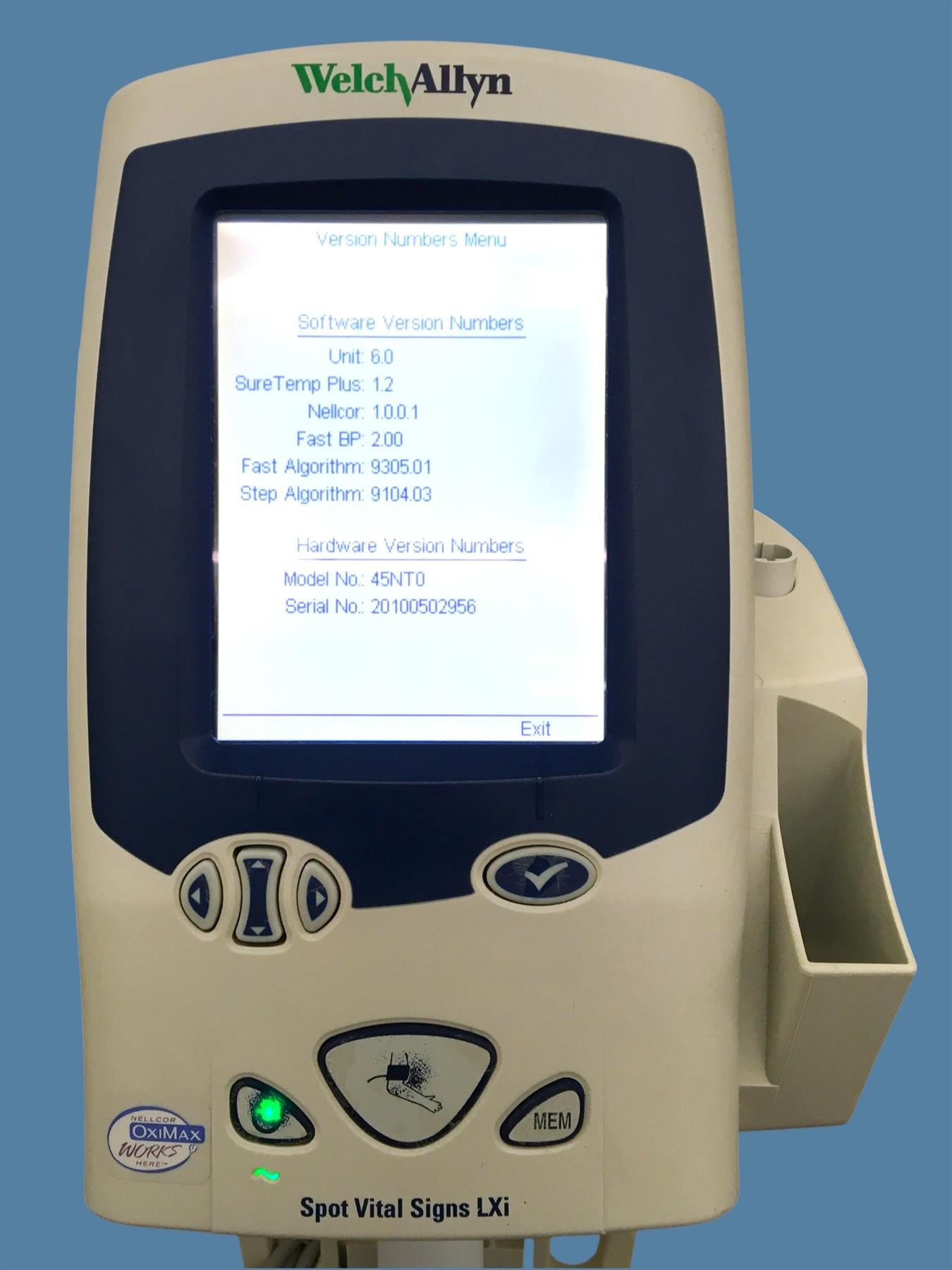 Welch Allyn Spot Vital Signs LXi 45NT0 w/ SureBP, Nellcor SpO2 & SureTemp Plus