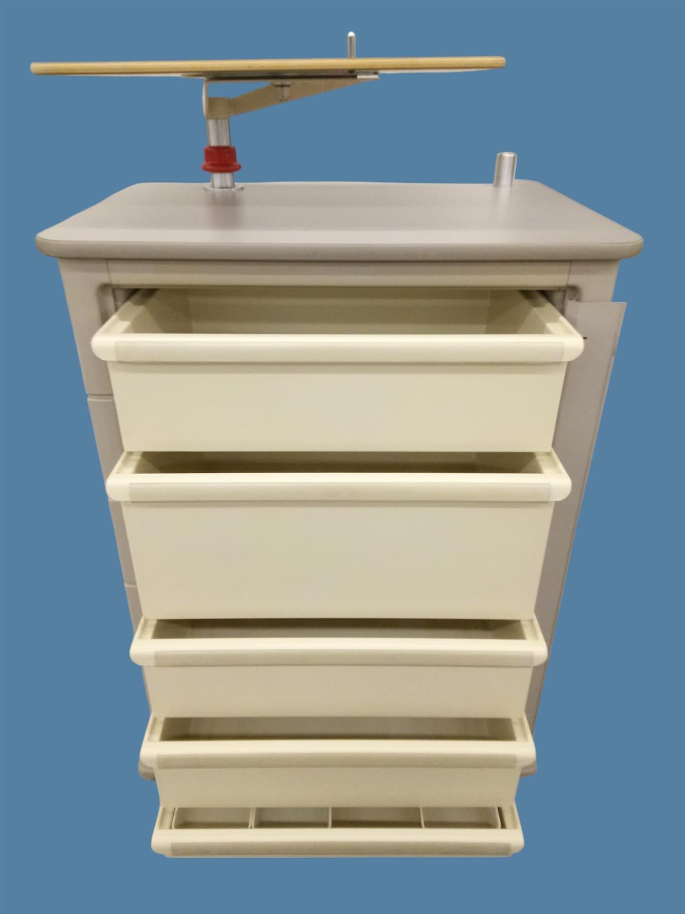 Milcare Emergency Cart w/ Tray + 5 Drawers