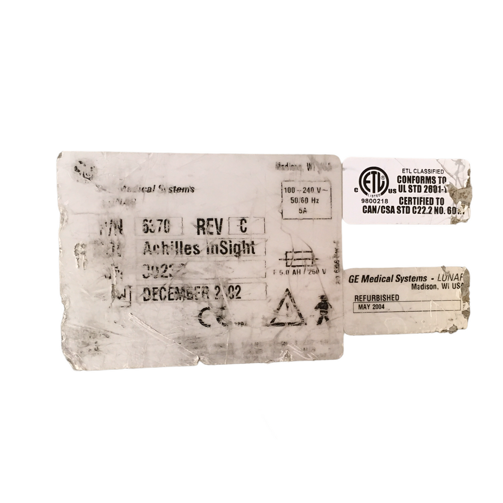- GE General Electric Lunar Achilles InSight Bone Densitometer