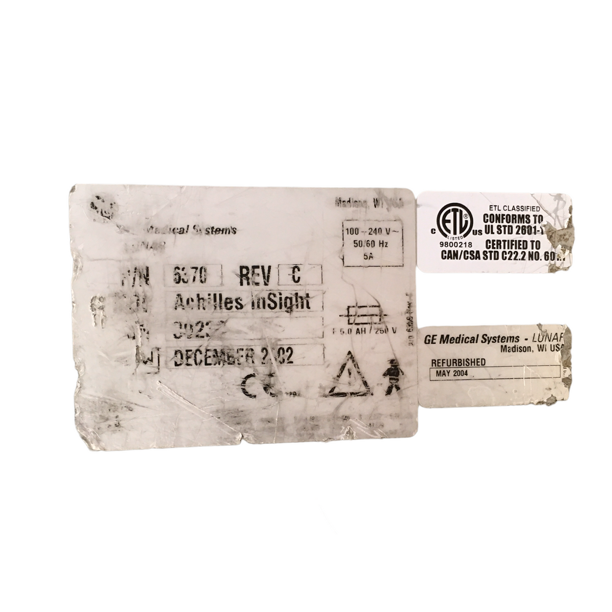 - GE General Electric Lunar Achilles InSight Bone Densitometer