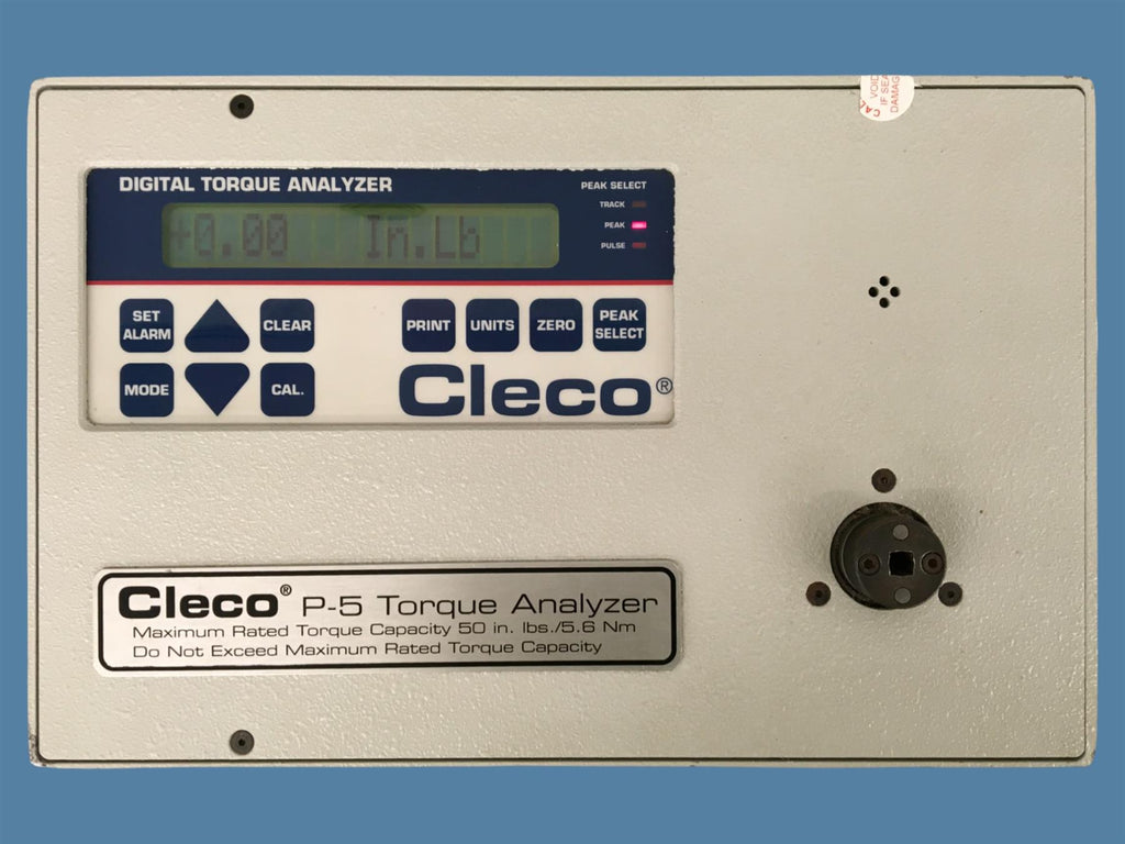 Cleco P-5 Digital Torque Analyzer / Tester w/ Travel Case, Power Supply
