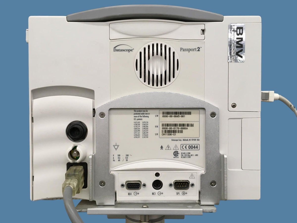 Datascope Passport 2 w/ Rolling Stand, MasimoSET Finger Sensor & NIBP Hose
