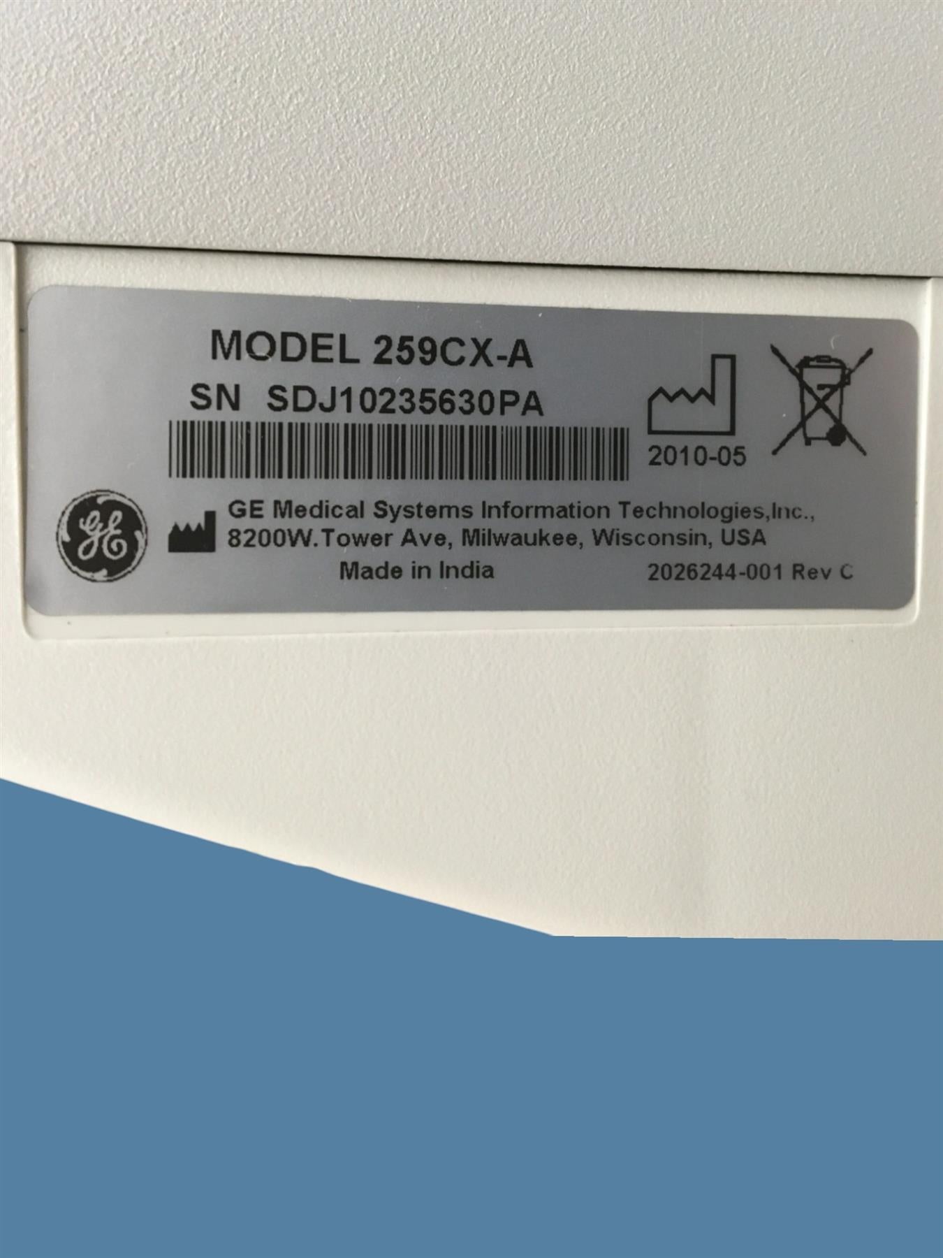 Wipro GE Healthcare 259CX-A Corometrics 250cx Series Fetal Monitor