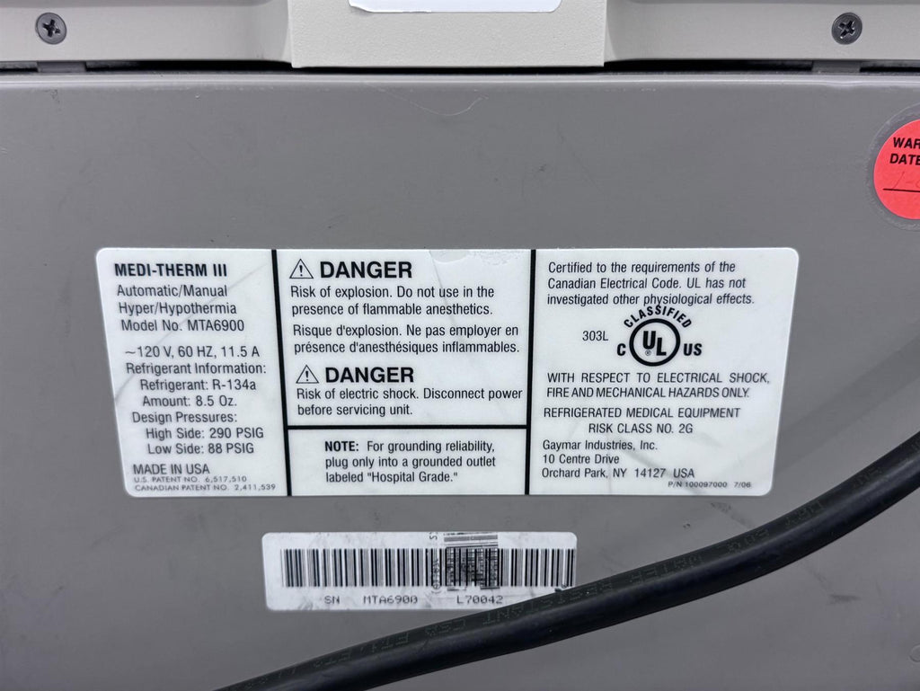 Gaymar Medi-Therm III Automatic/Manual Hyper/Hypothermia System