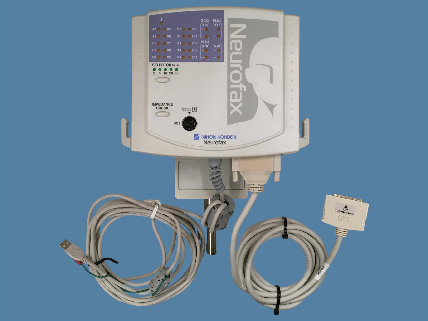Nihon Kohden JE-912AK PSG Sleep Input Box (2019) w/ 683485B Cable & Mount