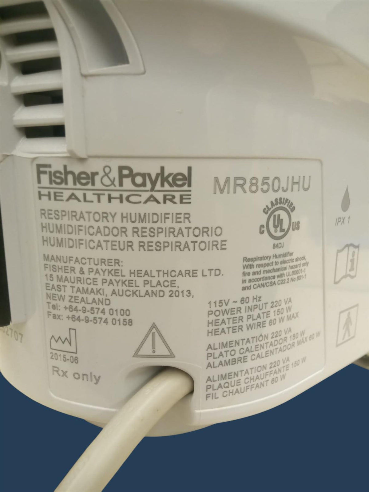 Fisher & Paykel MR850JHU Heated Respiratory Humidifier