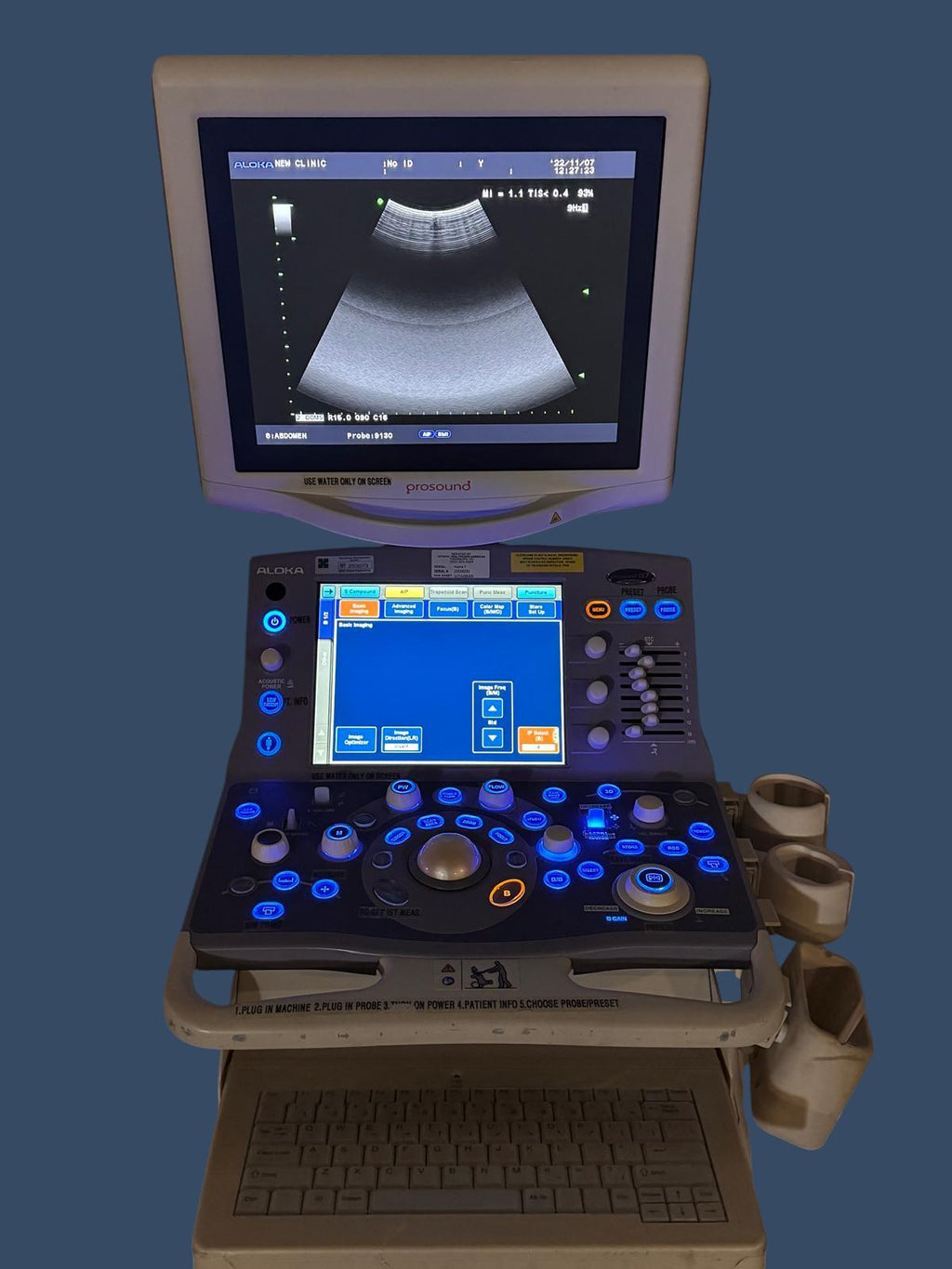 HITACHI Aloka Prosound Alpha 7 Premier Ultrasound Tested