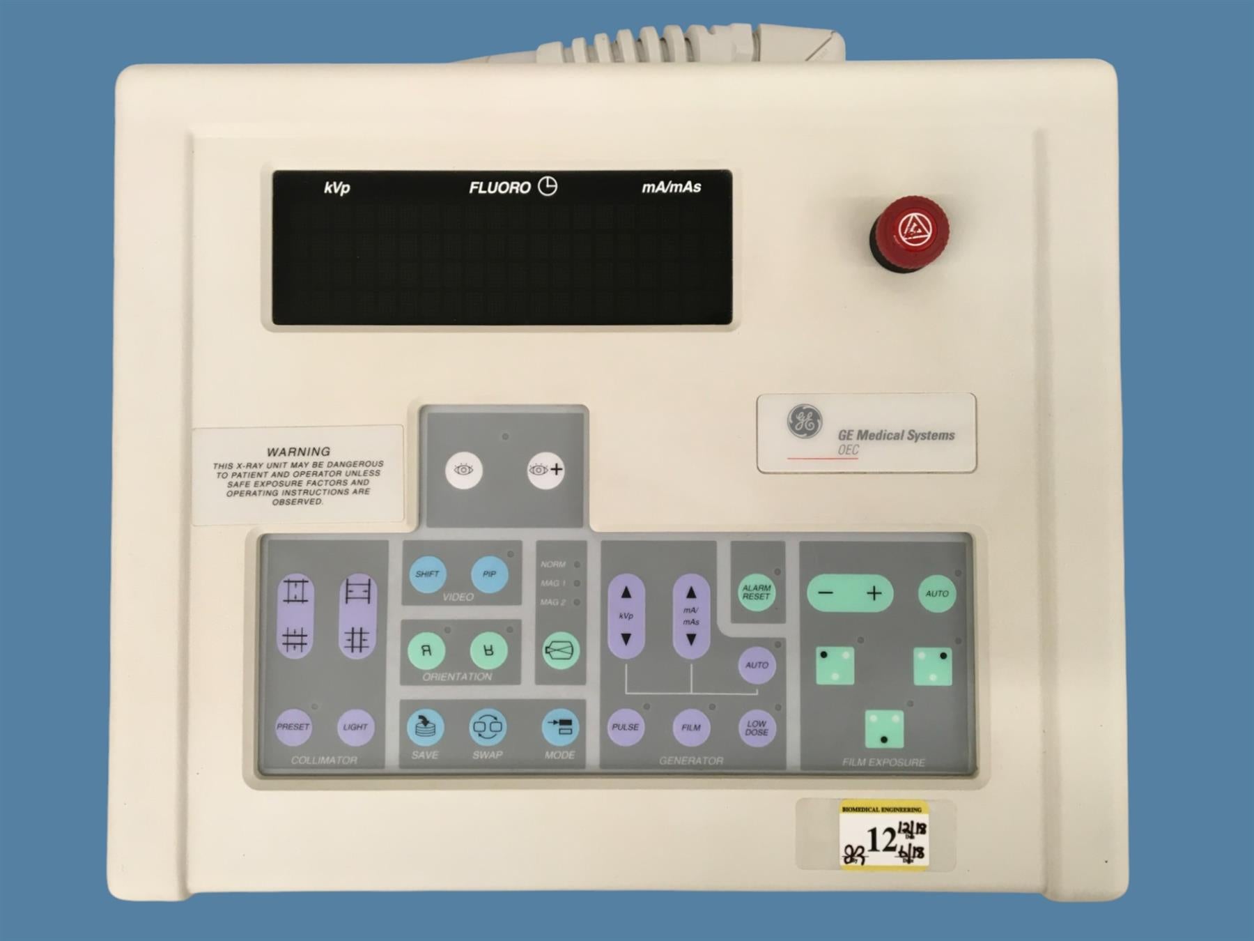 GE Medical Systems OEC Fluoro X-Ray Control System, P/N 00-884198-01