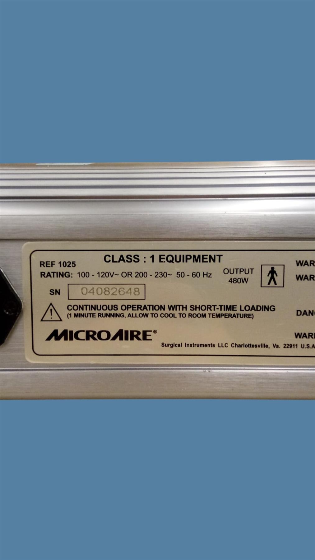 MicroAire 1025 Power Console (Liposuction System)