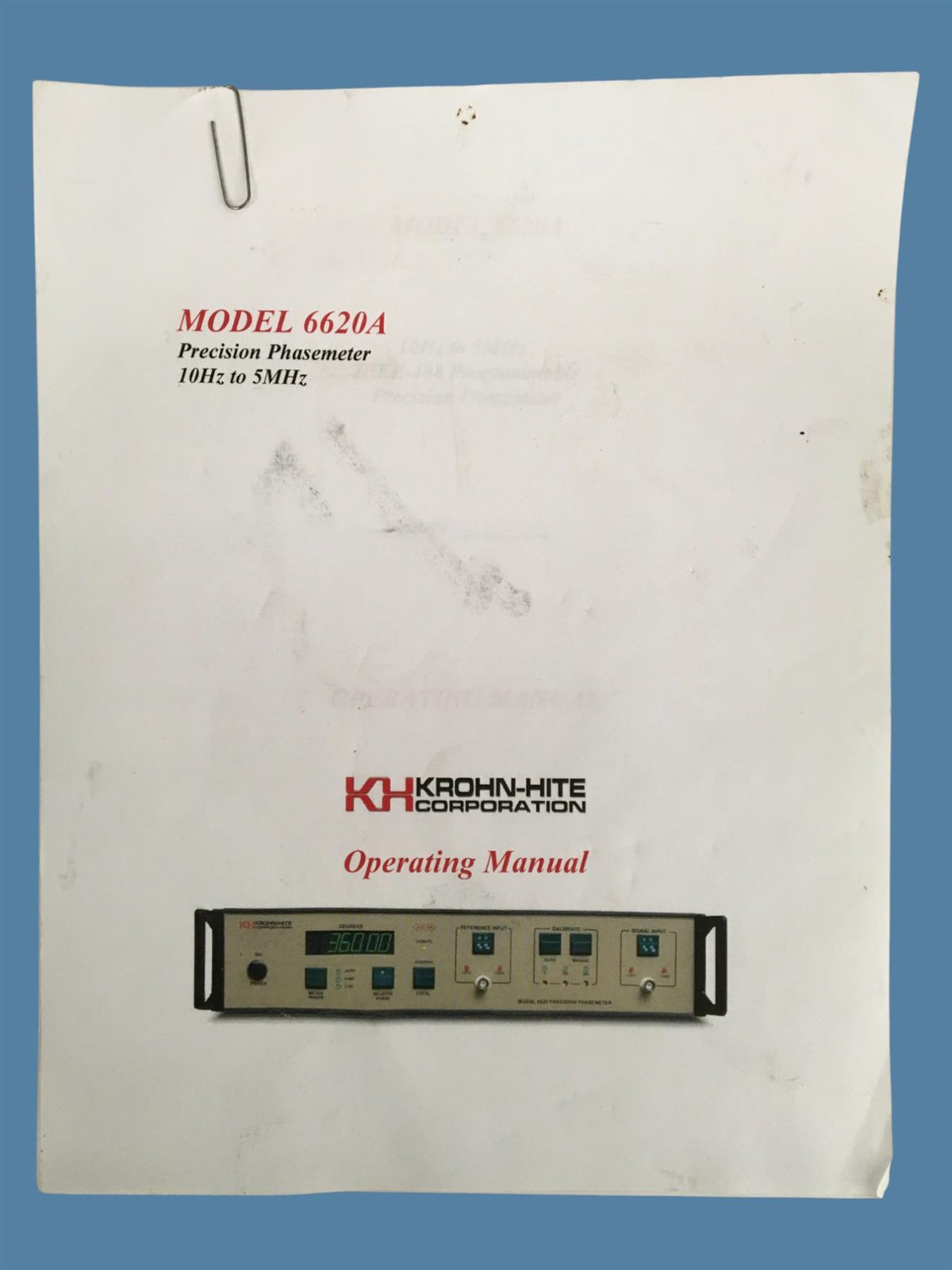 Krohn-Hite Corp. Model 6620A Precision Phasemeter w/ Manual