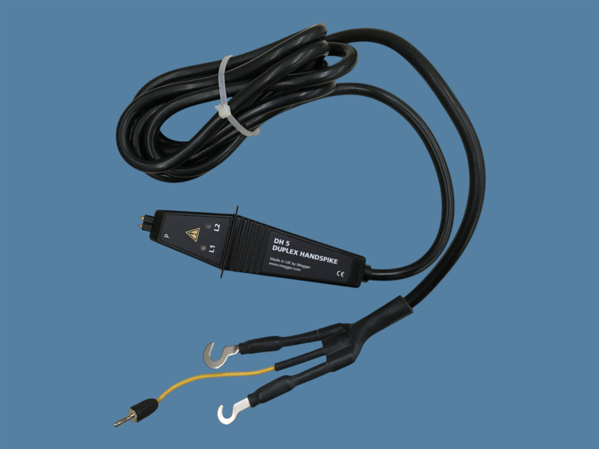 Megger DH5 Duplex Handspike Test Leads (Set of 2, 8.2ft, 10A) P/N 6111-517
