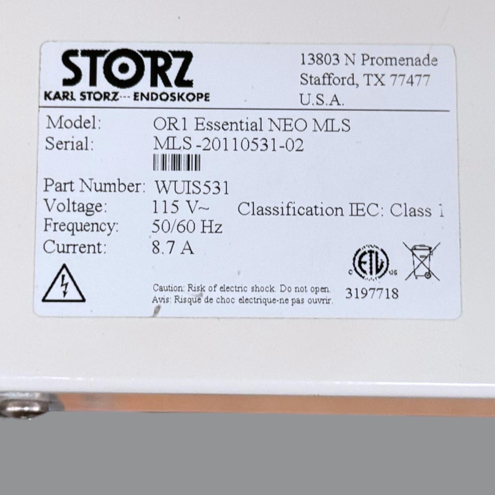 Karl Storz OR1 Essential NEO MLS WUIS531