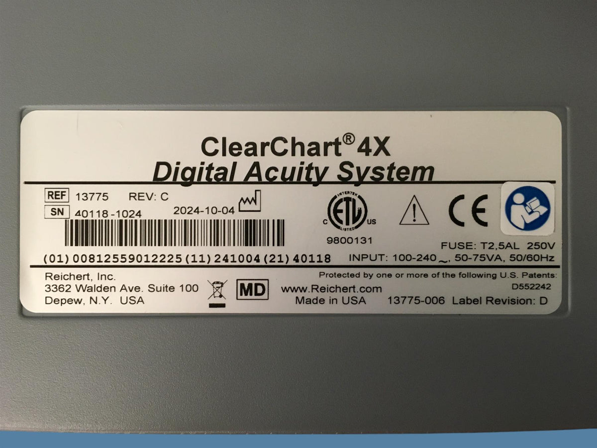 Reichert ClearChart 4X Digital Acuity System (13775) with Remote Control (13782)