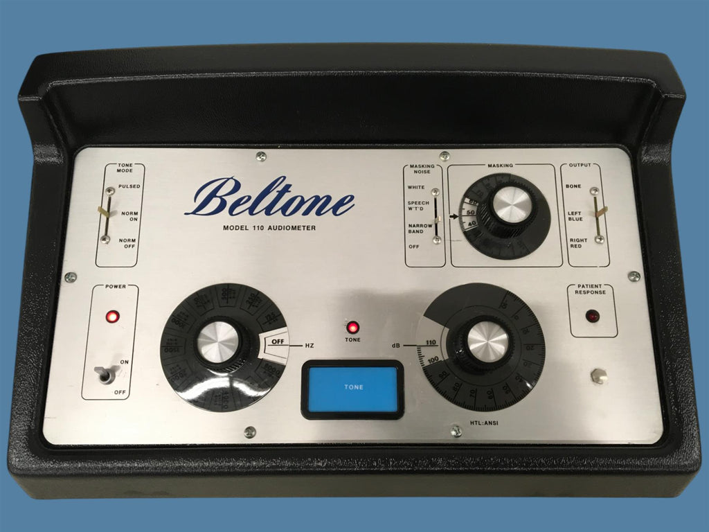 Beltone Model 110 Audiometer w/ Audiocups Amplivox Headphones, Case, Accessories