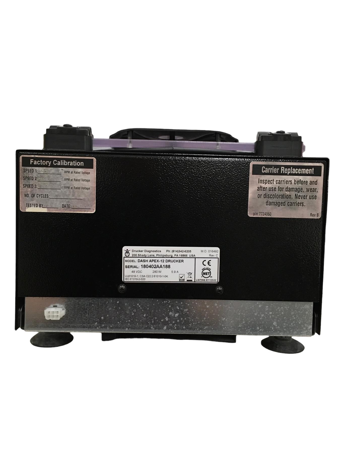Drucker Diagnostics Dash Apex-12 Centrifuge w/ 12 Tubes