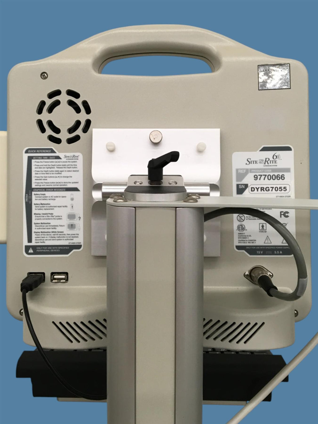 Bard Site-Rite 6 Ultrasound System 9770066 w/ L-VA Linear Vascular Access Probe
