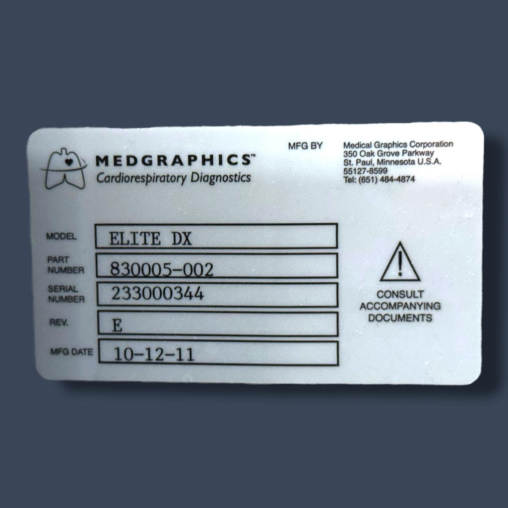 Medgraphics Cardio Respiratory Diagnostic Elite DL Body Plethysmograph Chamber