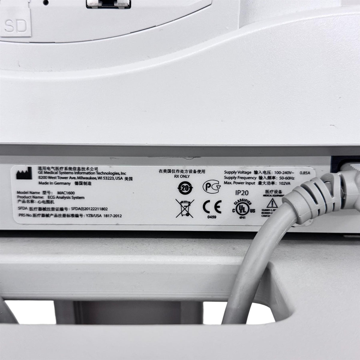 GE Healthcare MAC 1600 ECG Analysis System