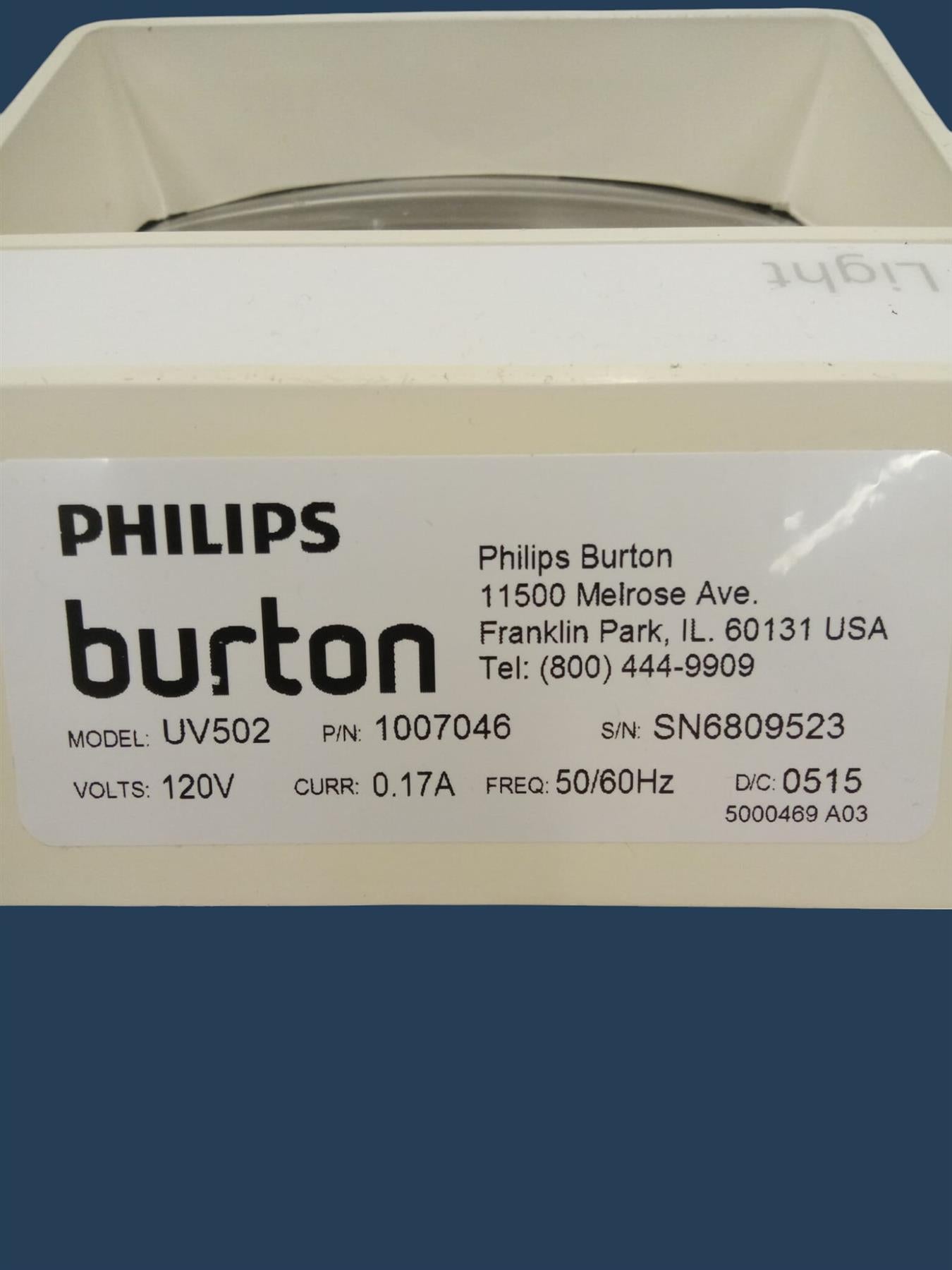 Philips Burton UV502 Ultraviolet Examination Light with Magnifier