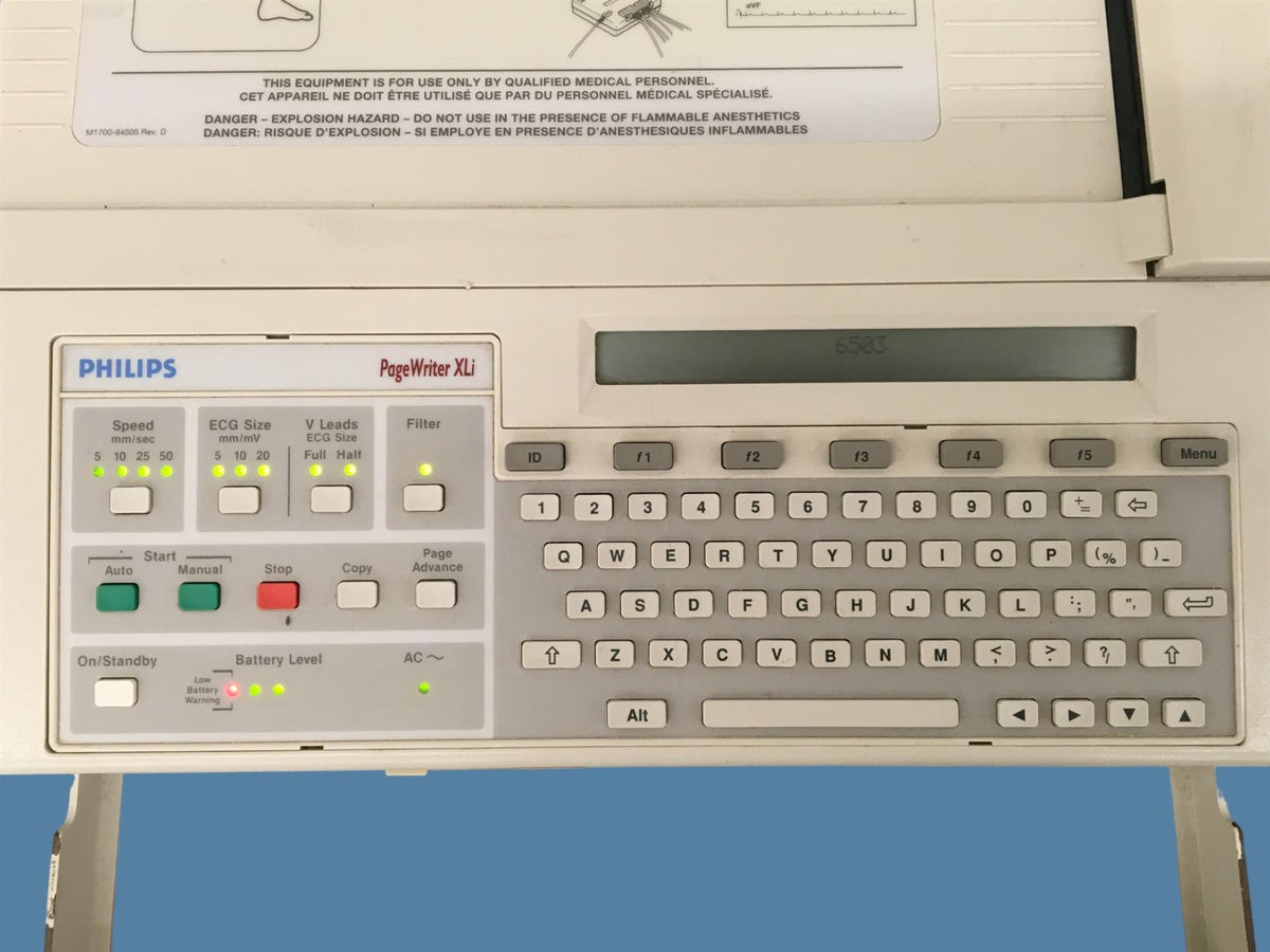 Philips PageWriter XLi M1700A Opt. ABA w/ Cart, Leads & Modem [For Parts/Repair]