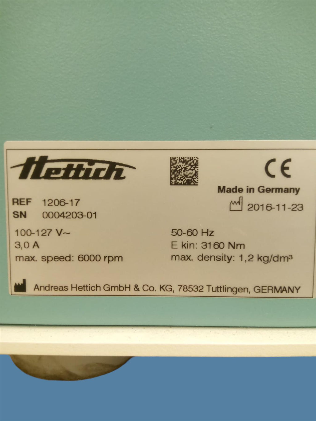 Hettich Arthrex ACP Autologous Conditioned Plasma Centrifuge REF 1206-17 (2016)