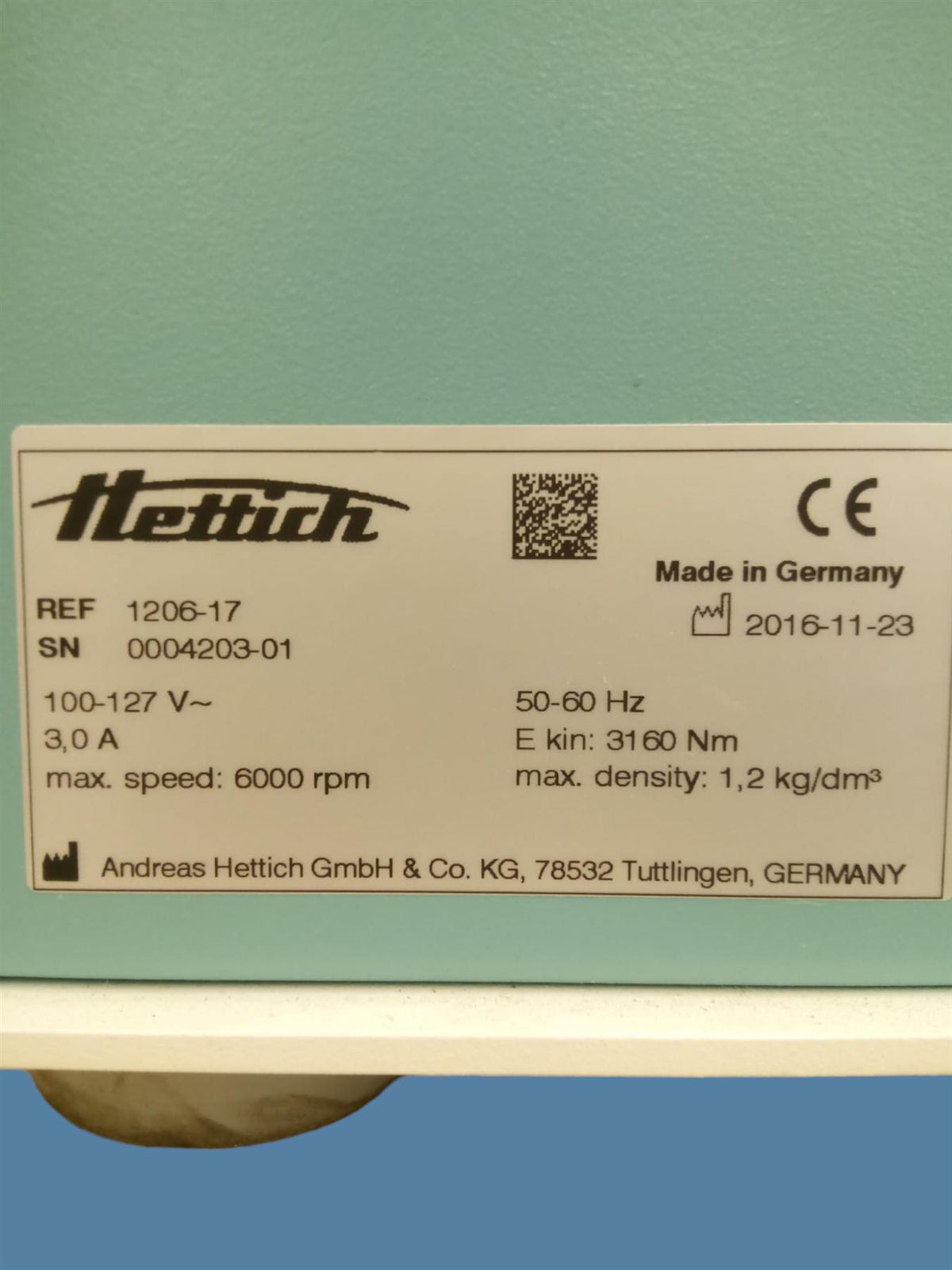 Hettich Arthrex ACP Autologous Conditioned Plasma Centrifuge REF 1206-17 (2016)