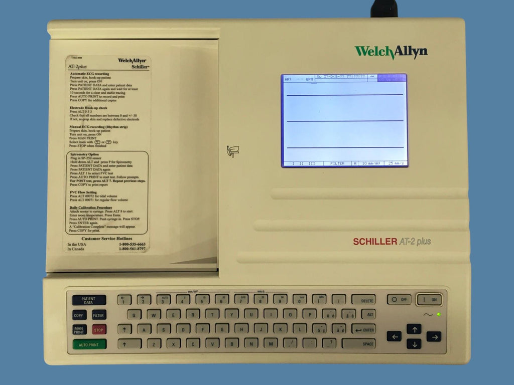 Welch Allyn Schiller AT-2 Plus EKG / ECG Resting Electrocardiograph Console