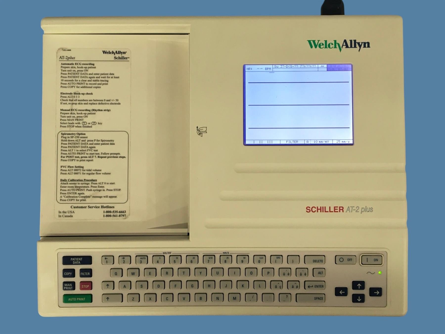 Welch Allyn Schiller AT-2 Plus EKG / ECG Resting Electrocardiograph Console