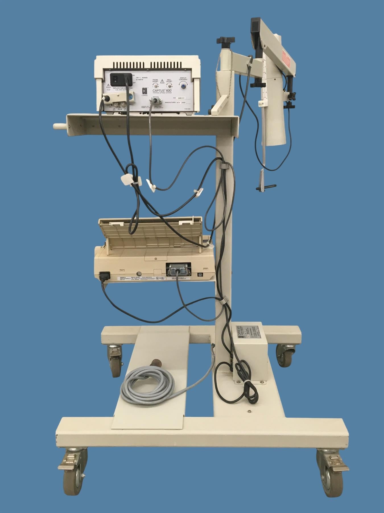Capintec Captus 600 Thyroid Uptake System Rev. 1.09 w/ Cart, Collimator, Printer