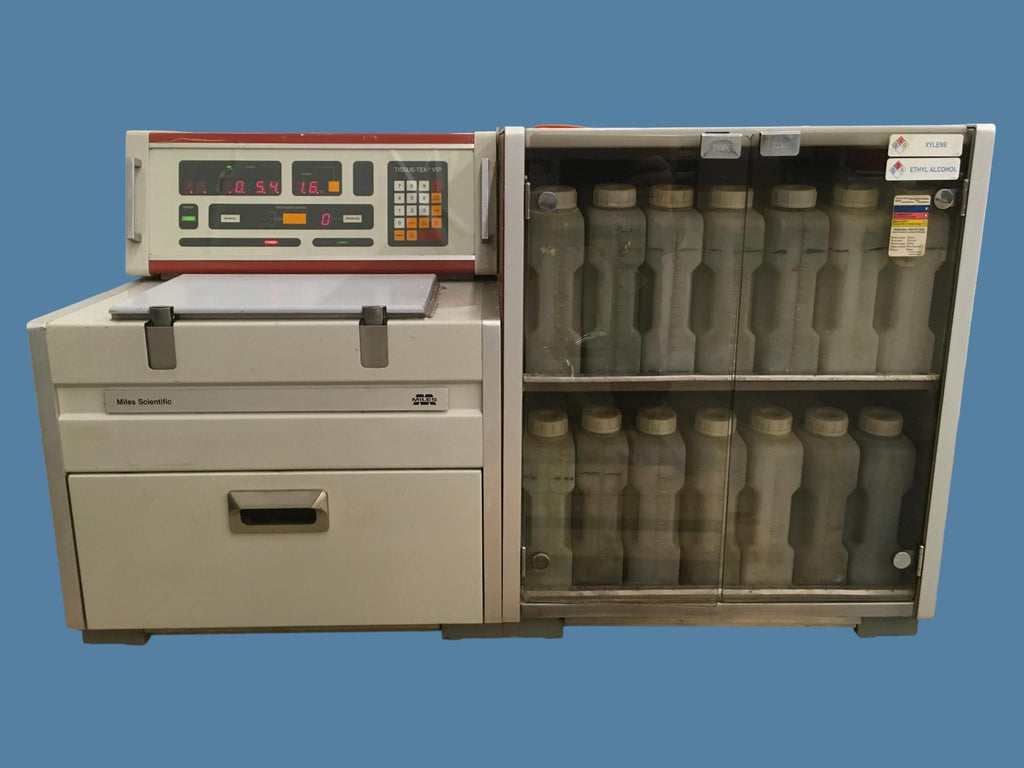 Sakura Tissue-Tek VIP 3000 4619 Benchtop Processor w/ Reagent Cabinet & Baskets