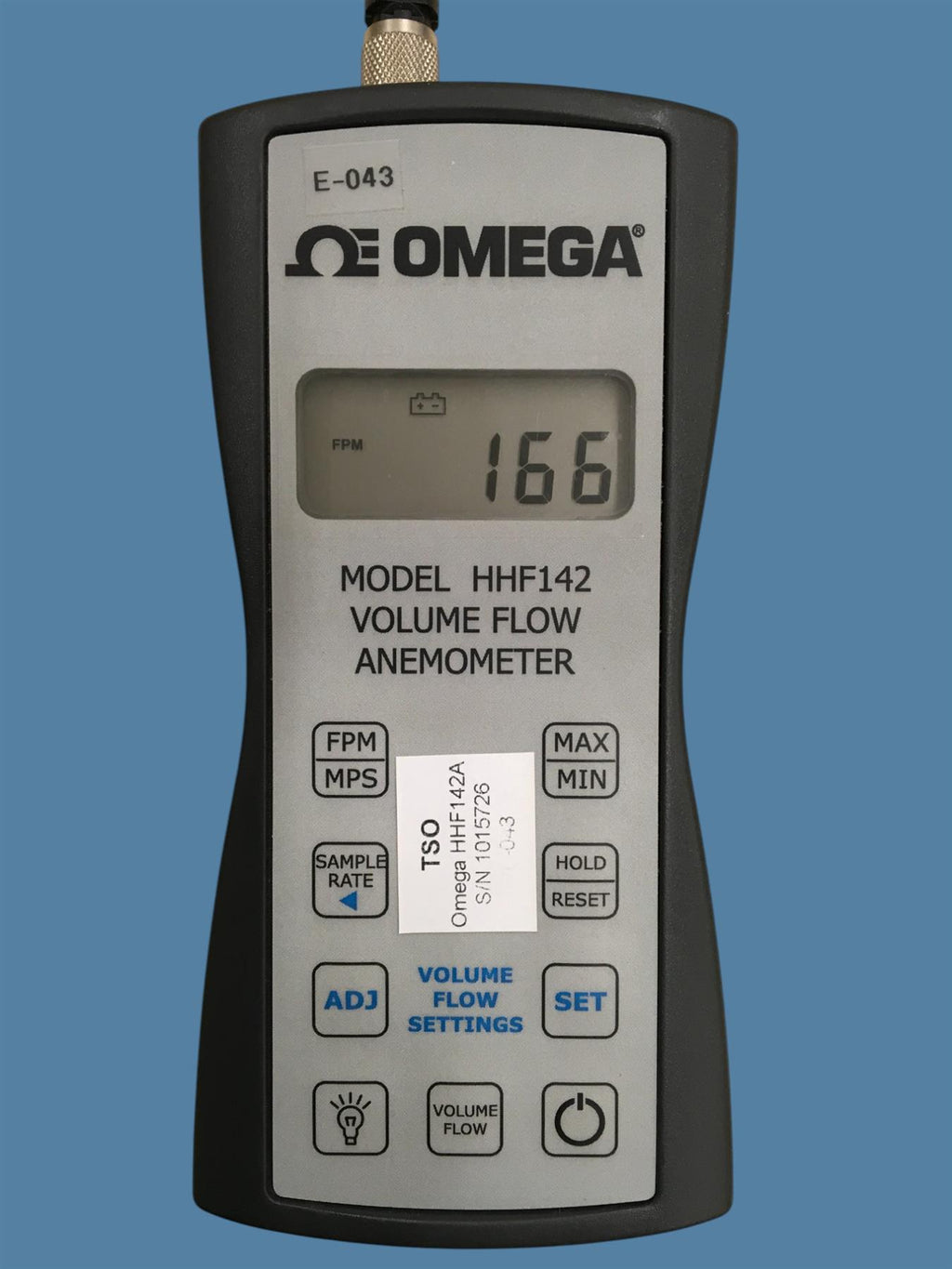 Omega HHF142 Handheld Rotating Vane Anemometer w/ Volume Flow Calculation